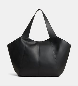Grand sac cabas Carole cuir - Galeries Lafayette - Noir et argent