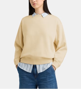 Sweat Easy en coton bio mélangé - Galeries Lafayette - Crème