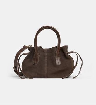 Mini sac cabas Cameron cuir suédé - Galeries Lafayette - Marron