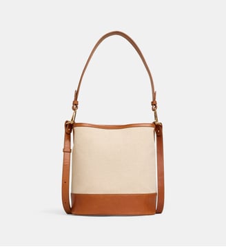 Sac seau Salomé canvas et cuir  - Galeries Lafayette - Beige et camel