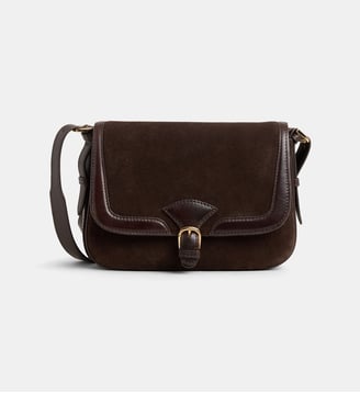 Sac à main Capucine en suède - Galeries Lafayette - Marron chocolat