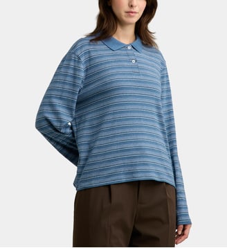 Polo large Sunny à rayures en coton - Holzweiler - Bleu clair et bleu foncé