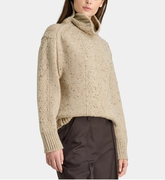 Pull ample en laine - System - Beige