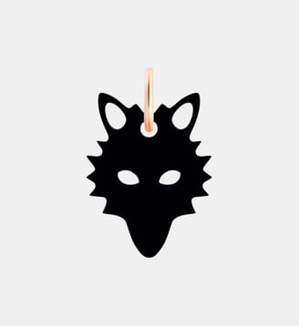 Pendentif - Mini wolf en or rose et onyx - Ginette Ny - Doré et noir