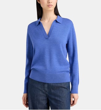 Pull Napprov en laine mérinos - Jodhpur - Bleu moyen
