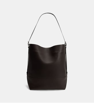 Tote Bag en cuir sangle ajustable - Lemaire - Chocolat noir