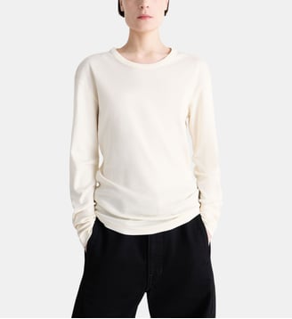 Top à manches longues en coton - Lemaire - Beige clair