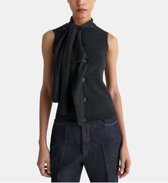 Cardigan asymétrique sans manches - Lemaire - Anthracite
