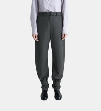Pantalon tailleur droit fermeture boutonnée - Lemaire - Gris foncé