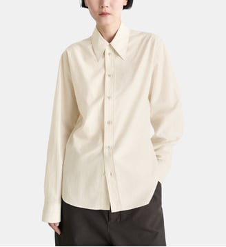 Chemise ajustée en en coton mélangée - Lemaire - Beige clair