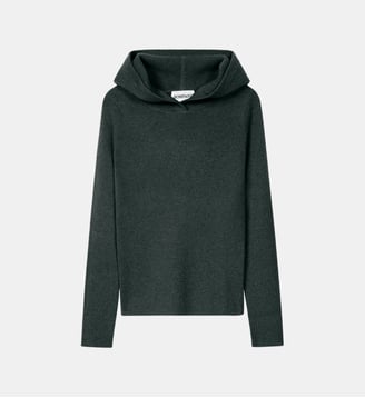 Pull à capuche en cachemire  - Bompard - Charbon