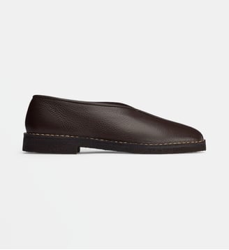 Slippers Piped en cuir - Lemaire - Dark brown