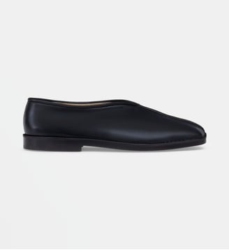 Slippers Piped plat en cuir - Lemaire - Noir