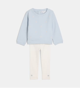 Ensemble Langrid en coton bio - Cadet Rousselle - Bleu