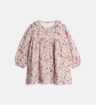 Robe évasée Laplagne florale en gaze de coton bio - Cadet Rousselle - Écru et multicolore