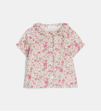 Top Lafleur motif floral en coton bio - Cadet Rousselle - Écru et multicolore