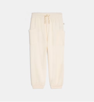 Pantalon de jogging Lapo en coton bio gaufré - Cadet Rousselle - Écru
