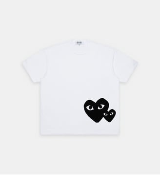 T-shirt U en coton à imprimé oversize - Comme des Garçons PLAY - White