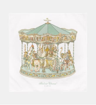 Lange carré Carrousel - Atelier Choux - Blanc et vert