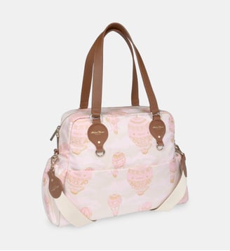 Sac à langer motif jacquard montgolfière - Atelier Choux - Rose