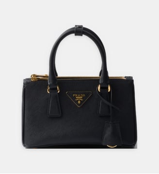 Mini Sac à main en cuir Saffiano Galleria - Prada - Noir