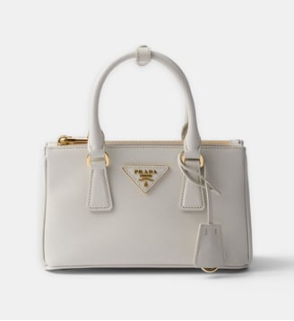 Mini Sac à main en cuir Saffiano Galleria - Prada - Blanc cassé