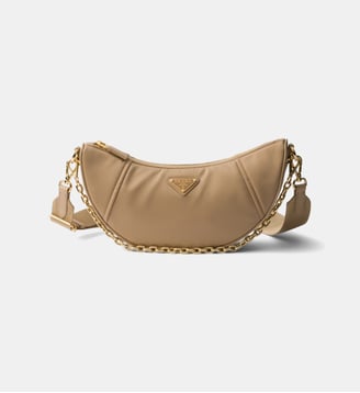 Sac porté épaule Demi-lune en Re-Nylon - Prada - Marron