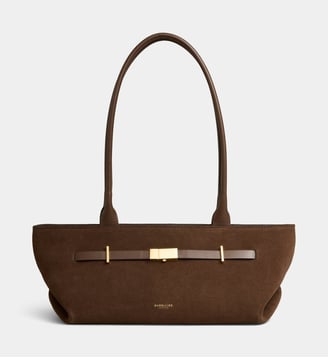 Sac à main New York en cuir grainé - Demellier - Chocolat