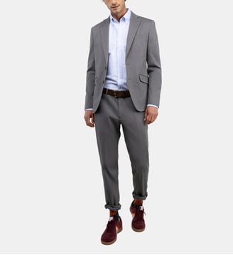 Blazer droit effet délavé en coton mélangé El Ganso