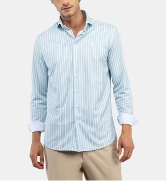 Chemise ajustée à rayures signature - El Ganso - Vert bleu 1