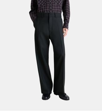 Pantalon droit tissage sergé - Lemaire - Marine mélangé