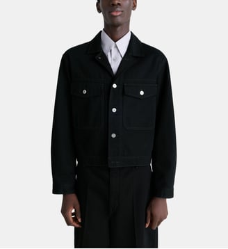 Veste trucker droite fermeture boutonnée - Lemaire - Black