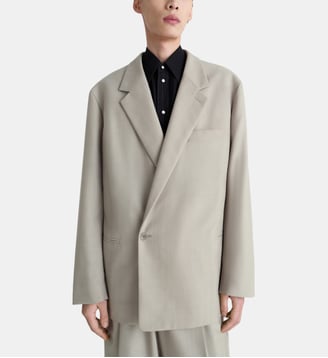 Veste soft droite fermeture boutonnée - Lemaire - Beige et blanc
