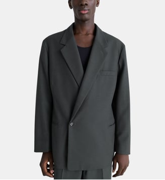 Veste soft droite fermeture boutonnée - Lemaire - Coal