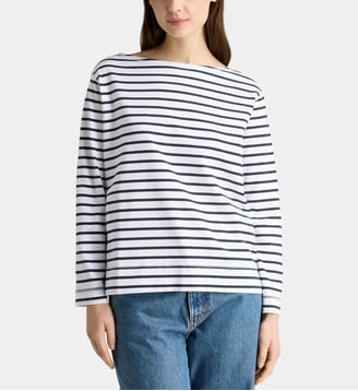 T-shirt rayé coton - Dockers - Blanc et bleu