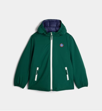 Imperméable réversible Chaligny à capuche - Flotte - Vert et bleu