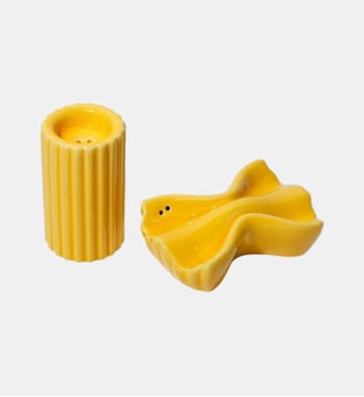 Salière et Poivrière en forme de Farfalle et Macaroni - Doiy - Jaune