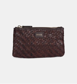 Pochette Fatou en cuir tressé - Anthology Paris - Marron
