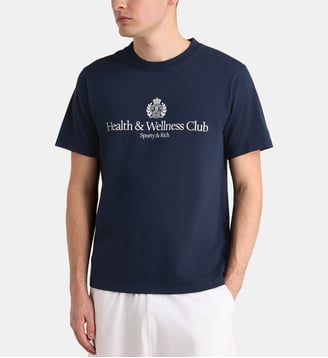 T-shirt droit Health & Wellness coton - Sporty & Rich - Bleu marine