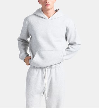 Hoodie droit en coton mélangé - Skims - Gris