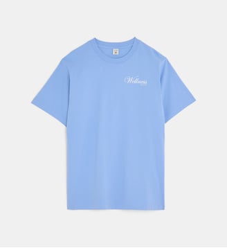 T-shirt droit Avenue Wellness coton - Sporty & Rich - Bleu ciel