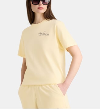 T-shirt droit Avenue Wellness coton - Sporty & Rich - Almond