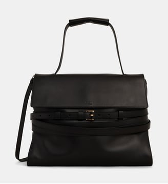 Sac cabas Tie Me cuir nappa - Moschino - Noir