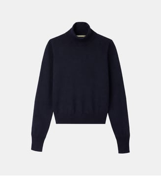 Pull Tindra droit col roulé en laine  - Sessùn - Navy