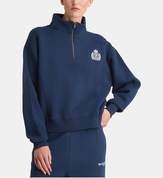 Sweat zippé Crest coton  - Sporty & Rich - Dark navy