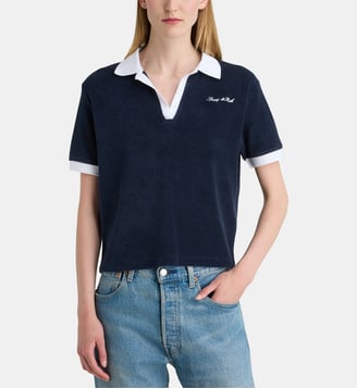 Polo Signature logo Terry coton éponge  - Sporty & Rich - Bleu marine