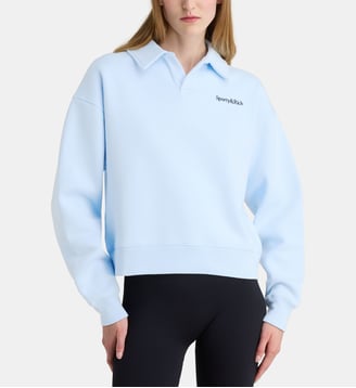 Sweat droit logo brodé coton  - Sporty & Rich - Ciel