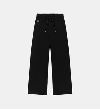 Jogging droit en coton mélangé imprimé signature - Lacoste - Noir