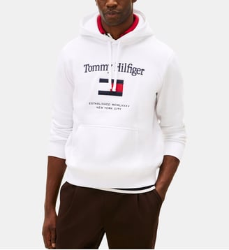 Sweat à col rond signature - Tommy Hilfiger - Blanc