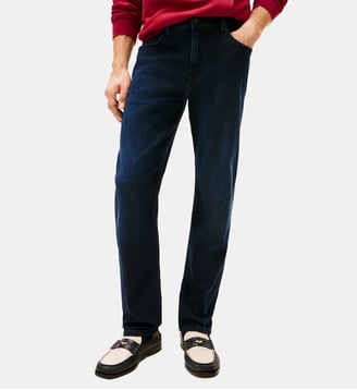 Jean droit Denton en coton  - Tommy Hilfiger - Bleu noir